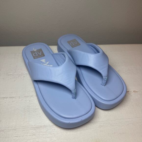 DV by Dolce Vita Shoes - DV by Dolce Vita Sky Blue Platform Cushioned Sandals Flip Flops Women’s Size 6